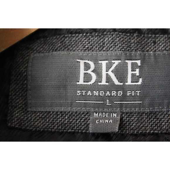 BKE Buckle Coat Men’s Large Wool Blend Grey Pockets Full Button‎ Up - Picture 2 of 12